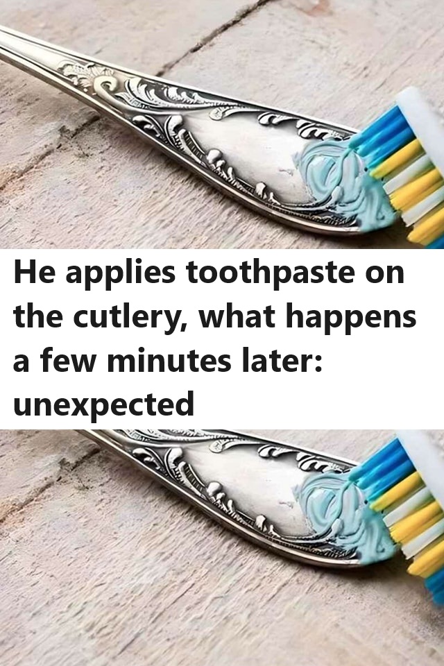 He applies toothpaste on the cutlery, what happens a few minutes later: unexpected