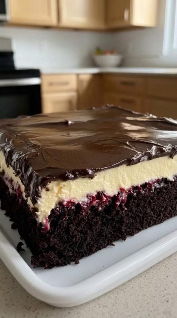 Decadent Chocolate Raspberry Cream Cake