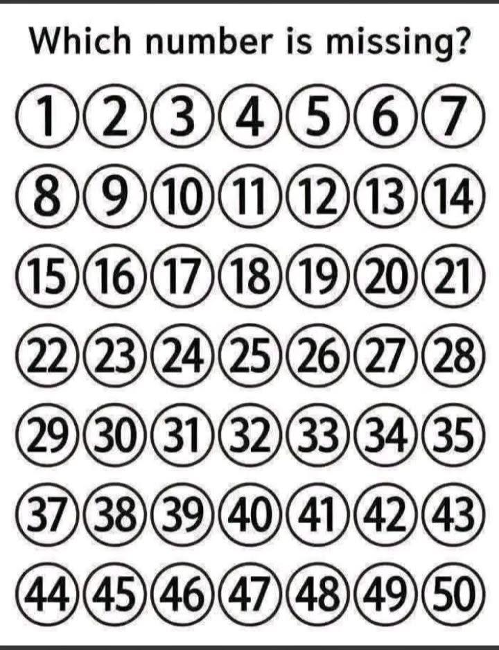Number Grid Brain Teaser: Which Number Is Missing?