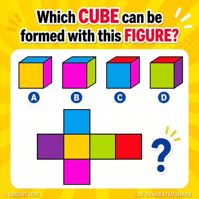 Which Cube Can Be Formed With This Figure? Spatial Logic Breakdown