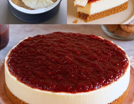 Gluten Free No Bake Cheesecake With Jam Topping