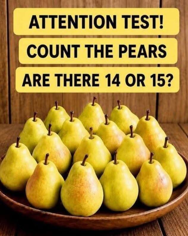 Attention Test! Count the Pears.
