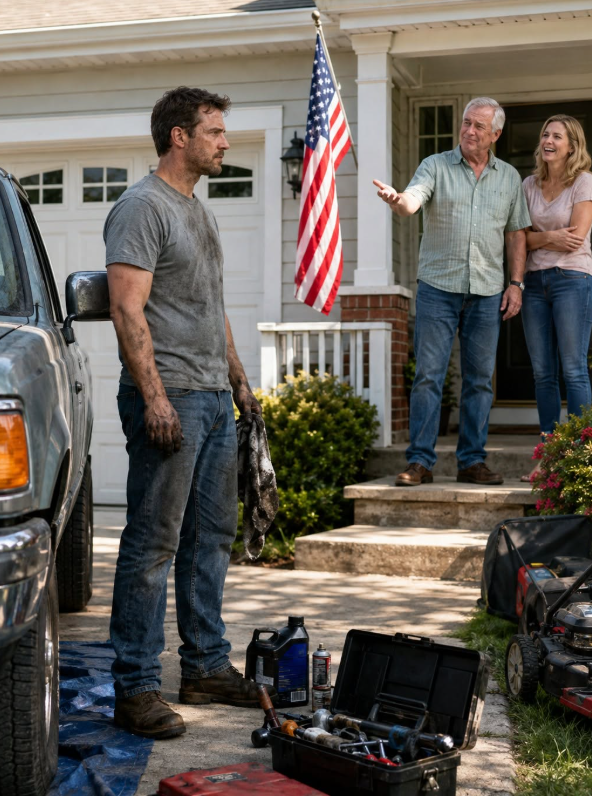 I fixed my in-laws’ cars and mowed their lawn every weekend for 5 years; never asked for a penny; one day, my father-in-law looked at me and said, “If you dropped dead tomorrow, we’d just pay someone better”; my wife laughed; I just nodded; the next weekend, I stayed home; by Thursday, my wife was screaming after seeing a photo of me — having lunch with her boss.