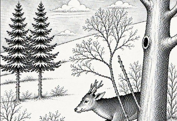 Can You Find the Hidden Figure Blending Into This Winter Scene?