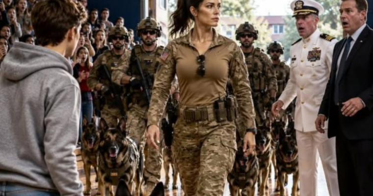 I said that my mother was a Navy SEAL, and a lieutenant laughed at me like more than 200 students. Not even ten minutes later, service dogs entered our gymnasium in formation – and his expression made me wonder what he knew that I didn’t.