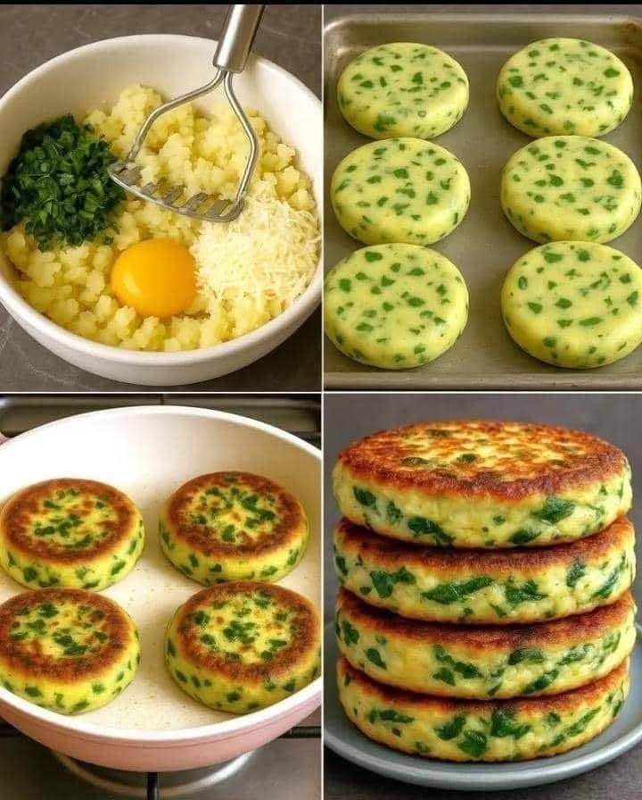 Cheesy Potato Spinach Patties