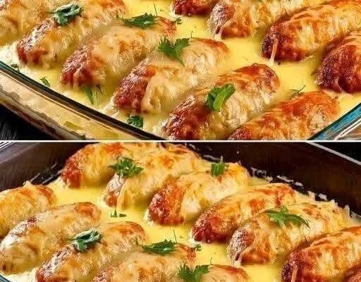 Rouleaux de Chou Farcis Crémeux au Bœuf et au Fromage